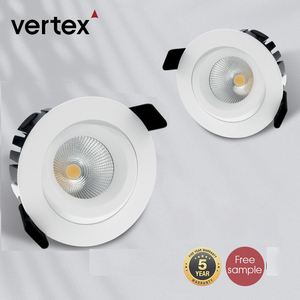 Plafonnier encastré rond en aluminium 6W 8W, 3 températures de couleur, lumière LED COB dimmable, matériaux isolants pouvant être placés au <span class=keywords><strong>plafond</strong></span> - Product Image 4