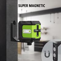 Niveau laser croisé auto-nivelant vert de qualité industrielle et bricolage, 2 lignes, avec réglage de la luminosité