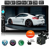 Radio Estéreo para Auto de 2 Din con Pantalla Táctil Capacitiva, Reproductor de CD, MP5, FM, Bluetooth, Conexión USB y SD, Modelo 7010B, Precio al por Mayor