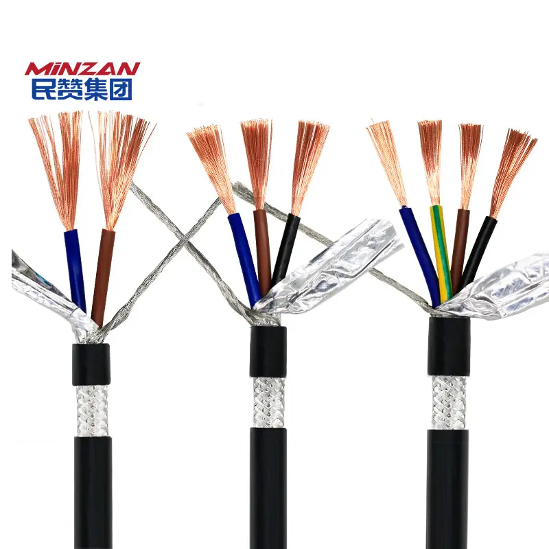 Cable blindado RVVP de 3 núcleos, 0,75mm, 1,5mm, 2,5mm, 4mm, 80C, 300V, 2, 3, 4, 5, 6, 7, 8, 10 núcleos, cable blindado de aislamiento de PVC