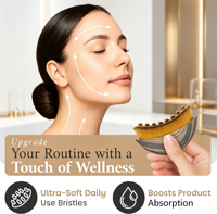 Brosse ventilateur double face en plastique avec manche, pour drainage lymphatique facial, Gua Sha, sculpture du visage, brosse sèche, lifting de la mâchoire, portable