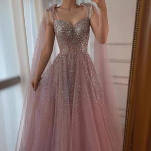 सेरीन हिल लै73072 पिंक्स्वेलेस-लाइन शाम को महिलाओं 2025 के लिए स्ट्रैप वेडिंग पार्टी गाउन के साथ - Product Image 2