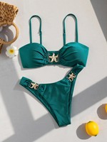Ensemble bikini deux pièces taille haute pour femme, grande taille, personnalisé OEM/ODM, pour la plage et l'été - Maillot de bain gainant effet ventre plat