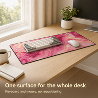 Tapis de bureau pour le bureau à domicile, tapis de souris à motif de feuilles tropicales, 400x900mm, base en caoutchouc antidérapante, bords cousus, grand tapis de clavier pour les joueurs