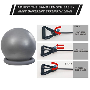 Balle d'équilibre avec bandes de résistance Entraîneur d'équilibre pour Yoga Fitness Stabilité Entraînement Force Exercice <span class=keywords><strong>Physica</strong></span> - Product Image 2
