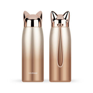 Boccetta elegante del bicchiere della bottiglia di acqua delle orecchie di gatto sveglie, tazza di viaggio inossidabile di Thermos di vuoto - Product Image 4
