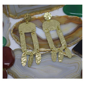 Pendientes de flores africanas con estampado navideño 2026, joyería hecha de hoja, pendientes rectangulares con forma de lágrima brillante, Pendientes colgantes - Product Image 2