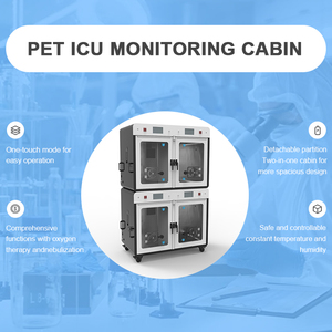 Gabbia di ossigeno professionale per animali domestici che fornisce il controllo della temperatura divisorio Design veterinario gabbie in acciaio inossidabile - Product Image 5