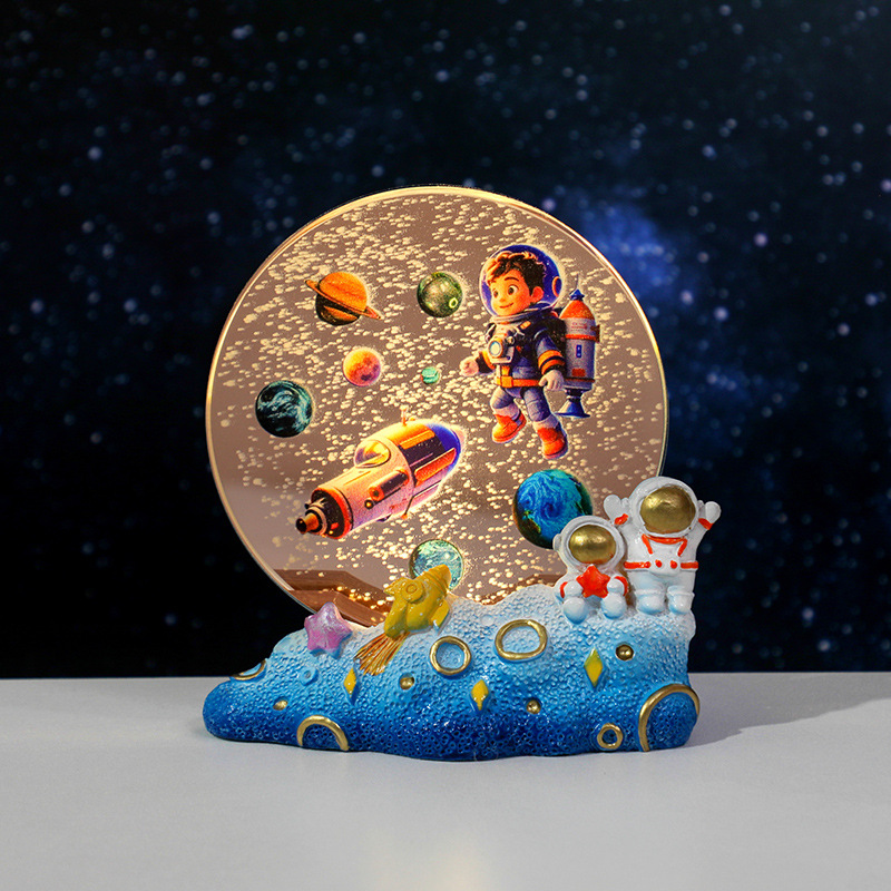Astronauta colorido volando