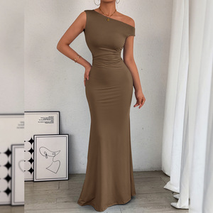 Nouvelle Arrivée 2026 Robe de Soirée <span class=keywords><strong>Femme</strong></span> Tendance Asymétrique Sans Manches Élégante et Stylée Coupe Sirène pour Dames - Product Image 4