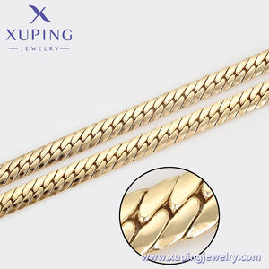 Conjunto <span class=keywords><strong>de</strong></span> Joyería XUPING, Collar y Pulseras <span class=keywords><strong>de</strong></span> Cadena Chapadas en Oro <span class=keywords><strong>de</strong></span> 14K, Estilo Simple y Moderno - Product Image 5