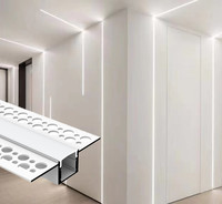 Pour barres de plafond, profilé aluminium, canal d'extrusion, PC PMMA, couverture de cloisons sèches, plâtre, profilé aluminium Led