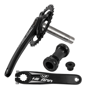 JOYSUN Juego de Bielas de Bicicleta de Montaña <span class=keywords><strong>MTB</strong></span> de Aleación de Aluminio Negro 170mm 104 BCD Hueco Integrado <span class=keywords><strong>para</strong></span> Bicicletas de Montaña y Carretera con Plato de 32/34/38T - Product Image 2