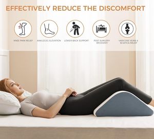 Almohada de <span class=keywords><strong>cuña</strong></span> <span class=keywords><strong>para</strong></span> rodilla de 8 ", cubierta extraíble, recuperación posquirúrgica, soporte de elevación de piernas, posición <span class=keywords><strong>para</strong></span> dormir, almohada <span class=keywords><strong>para</strong></span> aliviar la parte inferior de la espalda - Product Image 4