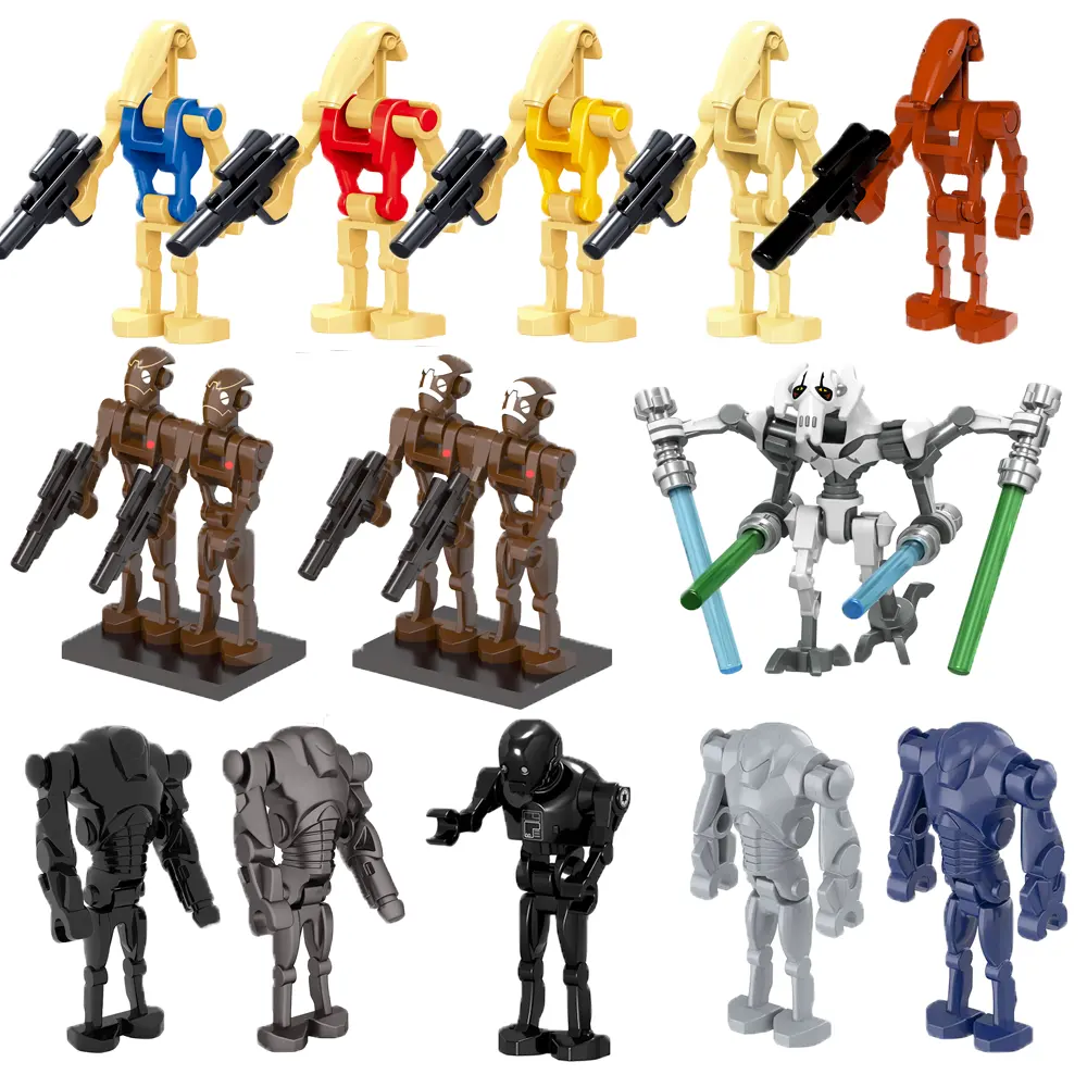 Amazon hot sell Battle Soldiers Generals and Droids with Weapons Set Building Blocks Action Figures minifigs Toy Boys Kids Gift