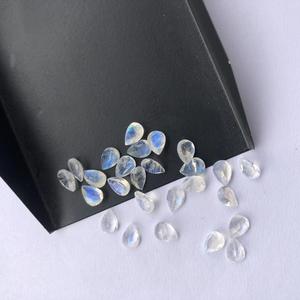 Pierre précieuse naturelle en pierre de lune arc-en-ciel blanche, taille poire, facettée, 4mm 5mm, certifiée IGI, effet de couleur, meilleur prix de gros - Product Image 1