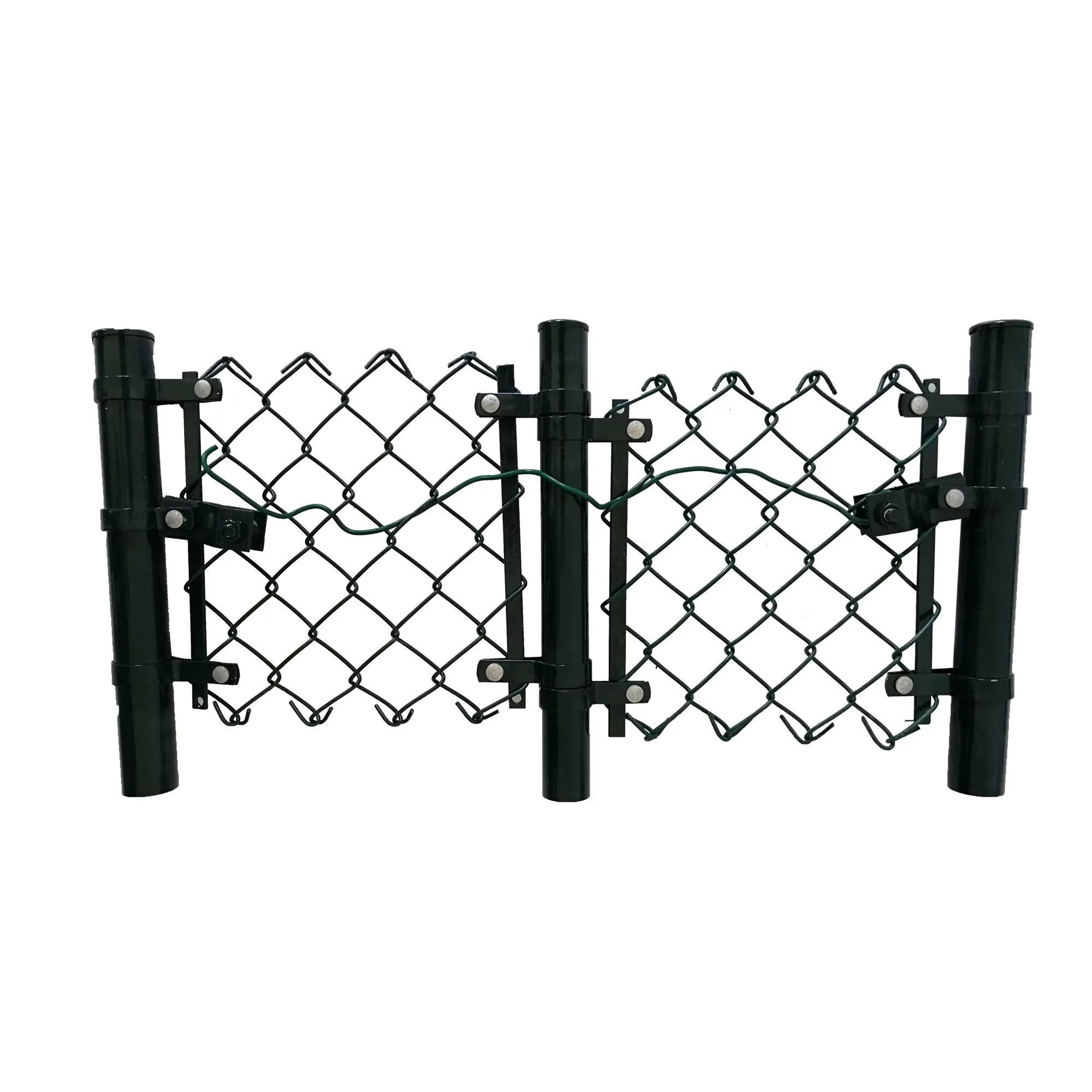 Chi phí thấp hình dạng kim cương đen PVC lớp phủ dây lưới vườn Chuỗi liên kết hàng rào với Swing cổng