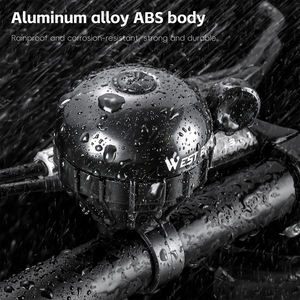 Sonnette de vélo WEST BIKING super claire et forte, avertisseur sonore à décibels élevés, en aluminium, étanche, universelle, pour guidon de vélo - Product Image 5