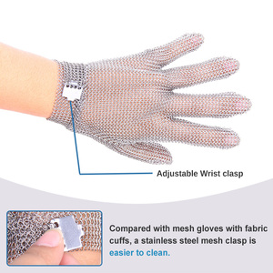 Guantes de Seguridad de Acero Inoxidable 316, Resistentes a Cortes y Puñaladas, Textura Lisa, Guantes de Malla de Cadena, para Uso en Mataderos, Personalizables - Product Image 1