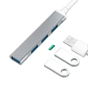 铝制6合1 USB C集线器适配器3.0类型C USB 3.0集线器适配器，带3.1电源usb-c笔记本电脑多功能广告