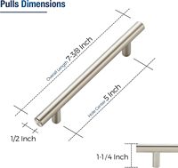 Poignées en T réglables en acier inoxydable, modernes et faciles à installer, pour armoires de cuisine, tiroirs de commode, bar à domicile, salle de bain, chambre à coucher