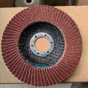 Disque à rabat en oxyde d'aluminium rouge de haute qualité grain 40-120 avec support en fibre de verre solide Type 27