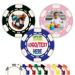 ชิปโป๊กเกอร์พิมพ์ลายโดยตรงแบบเต็มสีกำหนดเองพร้อมถาดลาย6แถบ - Product Image 2