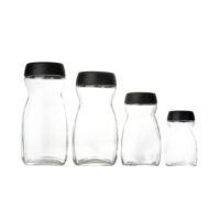 Emballage en verre de stockage des aliments pot de dessert à biscuits en verre vide transparent 200ml 400ml 800ml 1000ml avec couvercle