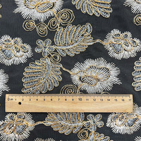 Nouvelle arrivée, tissu en dentelle beige à motif floral brodé, tulle à paillettes pour robe de mariée, robe de soirée et vêtements de mode