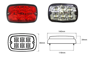 <span class=keywords><strong>Ambulance</strong></span> et pompier lumière stroboscopique latérale rouge et blanche LED carré voyant d'avertissement nouvel état montage en surface - Product Image 5