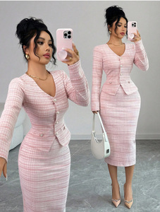 IStapromo Gifts Women'<b>s</b> Formal Long Sleeve Button Polyester Anti-Static Skinny Office Work Commuter Business Knee Length Dress - Product Image 4