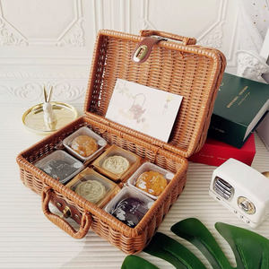 Cesta de mimbre en forma de rectángulo con acabado brillante hecha a mano al por mayor caja de almacenamiento de Picnic inspirada en la naturaleza para conservación de frescura - Product Image 5