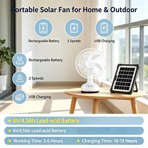 Air Cooling <b>Solar</b> Summer Cooling Fan Powered Table Fan <b>Solar</b> <b>Panel</b> Fan - Product Image 5