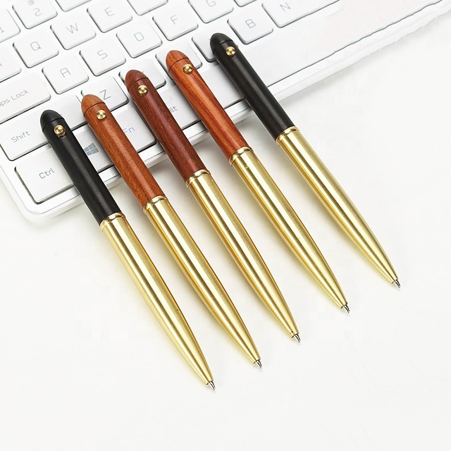 Wholesale Vintage Business Conference Gifts Red Sandalwood Brass Signature Pen Gel Pen