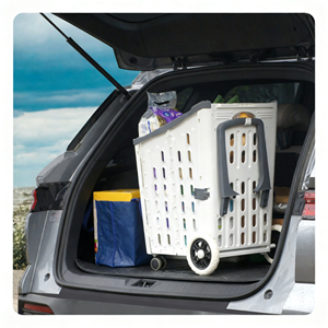 Chariot de supermarché grande capacité 340L, robuste, en treillis métallique, avec roulettes silencieuses, pour usage commercial en épicerie et vente au détail, kit complet - Product Image 6