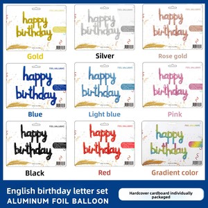 Globos de Aluminio para Fiesta de Cumpleaños, Letras 'Feliz Cumpleaños' en <span class=keywords><strong>Minúsculas</strong></span> de una Sola Pieza - Product Image 3