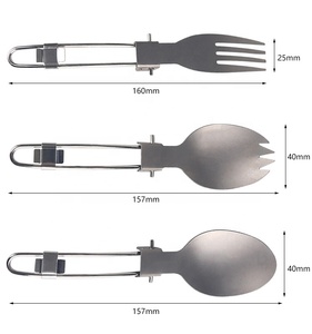 <span class=keywords><strong>Set</strong></span> di Posate Pieghevoli in Titanio MIlicamp, Kit Completo 3 Pezzi, Utensili da Campeggio Ecologici e Durevoli - Product Image 2