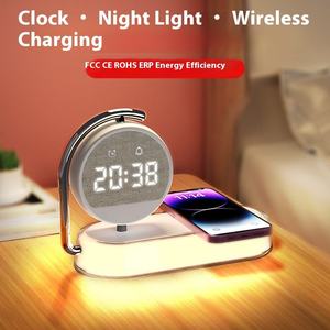 Lámpara de Noche Inteligente 3 en 1 con Cargador Inalámbrico, Altavoz y Reloj Despertador Digital, Luz Nocturna Ambiental para el Hogar, Regalos - Product Image 6