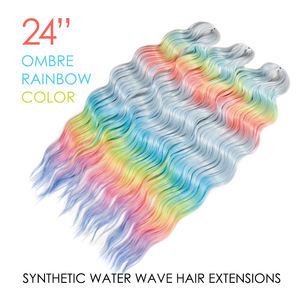 Extension per <span class=keywords><strong>Capelli</strong></span> Sintetici Lisci Intrecciati Resistenti al Calore, Extension per Trecce Arcobaleno, Extension per <span class=keywords><strong>Capelli</strong></span> in Seta all'Uncinetto - Product Image 1