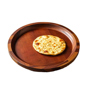 จานชาปาตีไม้กระถินเทศ งานแฮนด์เมด ดีไซน์สวยงาม เป็นมิตรกับสิ่งแวดล้อม จานโรตีสไตล์คลาสสิก  รับสลักชื่อได้ มีสินค้าพร้อมส่ง - Product Image 1