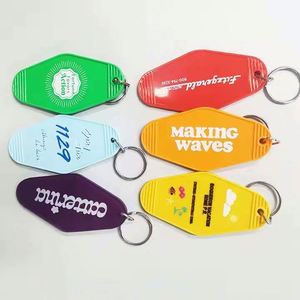 Design Custom logo Promotion Blank Plastic Vintage Vintage Motel Room <b>Keychains</b> - Product Image 2