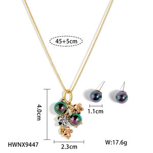 Ensembles de bijoux hawaïens en gros costom alliage plaqué or 18 carats collier de mode bijoux de déclaration - Product Image 2