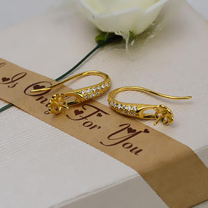 Boucles d'oreilles simples en argent S925 avec crochet en forme de cuillère, 25 mm, perle vide, accessoire de bijouterie DIY, personnalisable, 1200 - Product Image 4