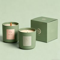 Boîte cadeau pour bougie personnalisée, parfumée, en matériaux recyclés écologiques rigides de qualité supérieure, avec pelliculage mat à feuille d'or, revêtement UV et doublure en éponge