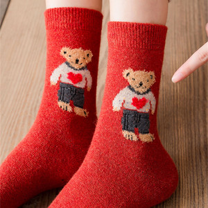 Wholesale Bulk Winter Cute <strong>Teddy</strong> <strong>Bear</strong> Cartoon <strong>Socks</strong> Women Comfy Warm Wool Crew <strong>Socks</strong> - Product Image 4