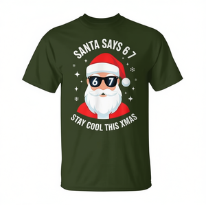 Santa 67 Stay Cool Xmas T-Shirt Camiseta navideña para hombre, ropa informal - Product Image 2