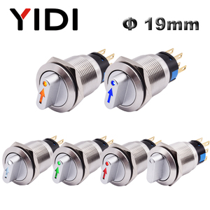Rotary Selector <span class=keywords><strong>Switch</strong></span> 19mm 3/5/<span class=keywords><strong>6</strong></span>/8 <span class=keywords><strong>Pin</strong></span> Botão Trava 1NO1NC Metal Botão Interruptor LED de Aço Inoxidável On OFF Posição 2 3 - Product Image 4