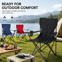 Chaise de camping pliable portable avec accoudoirs, chaise de réalisateur légère pour la pêche et le barbecue