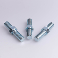 Kit de fixation en acier au carbone zingué à double extrémité avec écrou hexagonal et rondelle plate M6-M36 DIN938 DIN939 – Vente en gros