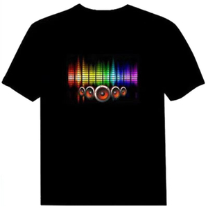 Custom Light up Sound Activated EL Flashing t Shirt Led <strong>Party</strong> Mens <strong>Tshirt</strong> - Product Image 5